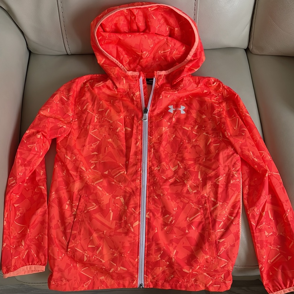 Bright Orange Under Armour Windbreaker!!